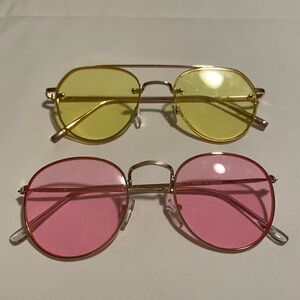 Urban Outfitters Yellow and Pink Tinted Glasses